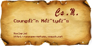 Csungán Mátyás névjegykártya