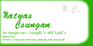 matyas csungan business card